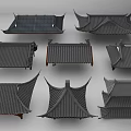 Traditional Chinese Architectural Roofs With Various Styles And Classic Design Elements 3d model