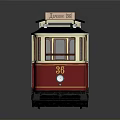 Vintage Brussels 1888 Tram Model With Red White And Blue Exterior