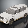 White Off road SUV With Sunroof And Gold Accent Alloy Wheels Design