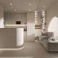 Serene SPA Sauna Space With Cozy Sofa And Minimalist Design 3d model