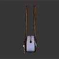 Stylish White Handbag With Brown Handles Textured Surface And Small Charm For Daily Use