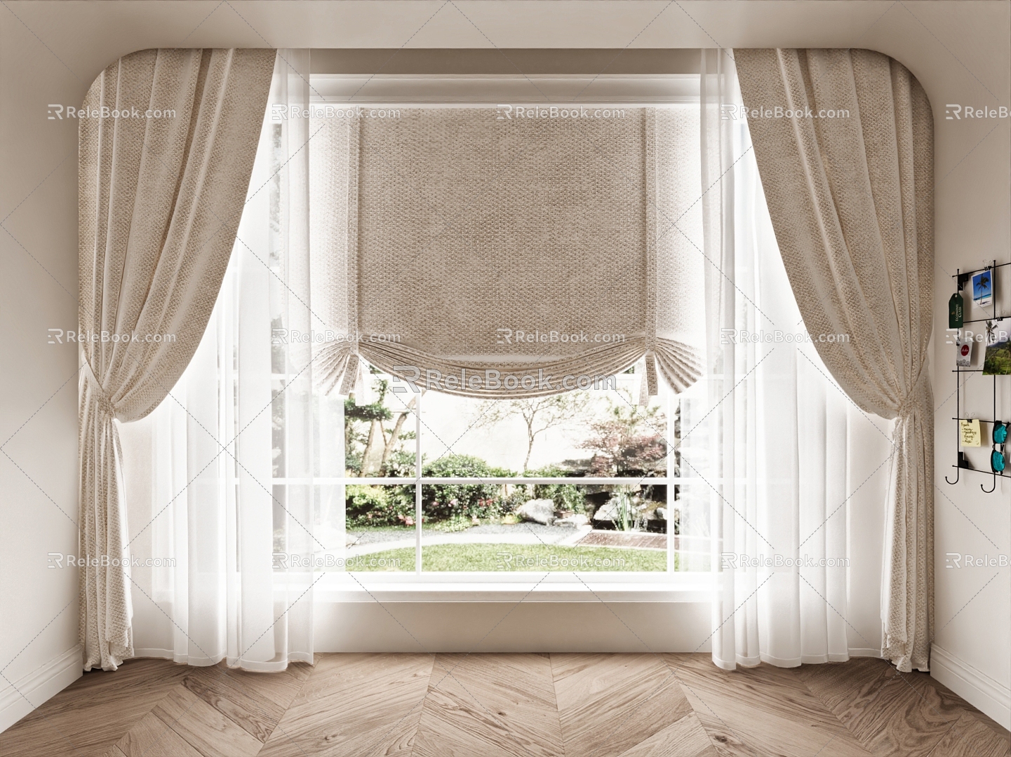 universal curtain gauze curtain hanging curtain cloth curtain 3d model