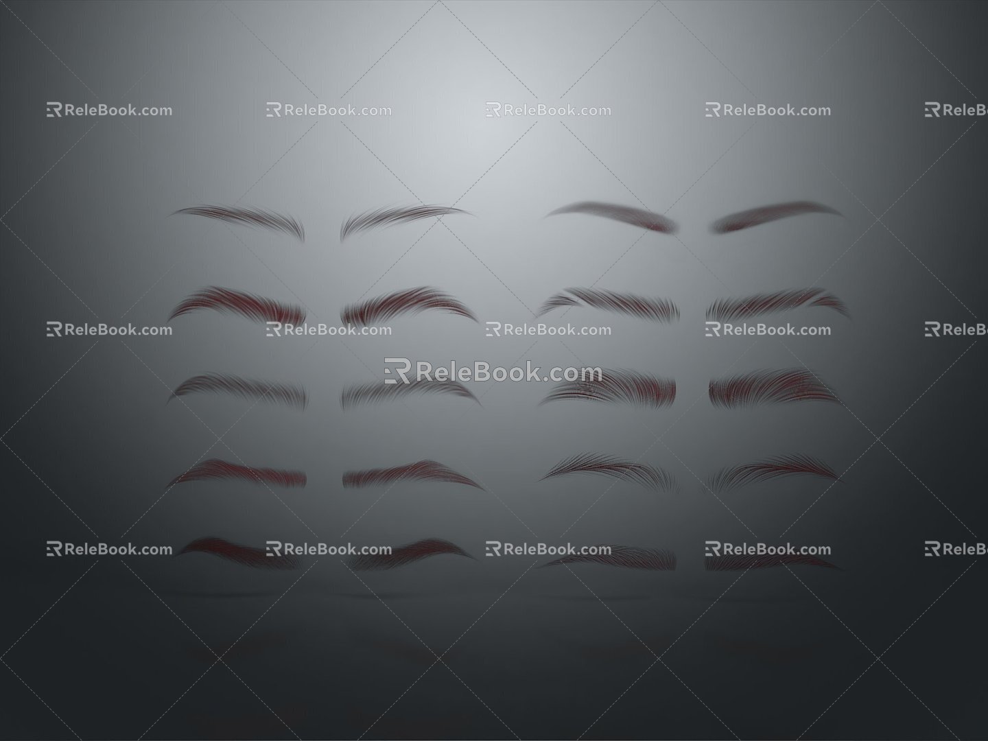 Eyebrows with one word eyebrow sword eyebrow natural beauty Xuan Yue eyebrow straight eyebrow daily necessities 3d model