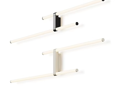Modern Minimalist Wall Sconce With Linear Tube Lighting And Metal Bracket 3d model