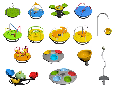 Modern children's play rotating equipment 3d model