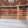 Chinese Style Tobacco and Liquor Store Interior With Wooden Shelves Calligraphy Artworks And Counter