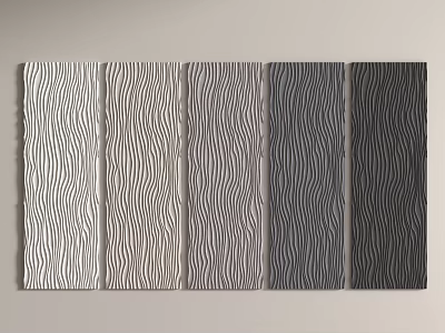 Decorative Wall Panels With Color Variations And Wavy Textured Surface For Interior Design 3d model