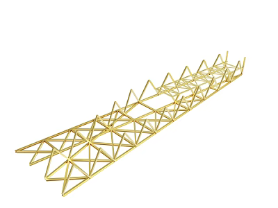 Elegant Golden Metal Truss Structure With Geometric Framework For Industrial Use 3d model