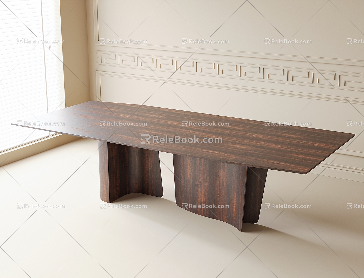 Solid Wood Dining Table Tea Table Desk 3d model