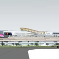 Modern Commercial Complex Featuring Glass Facade Multi Level Retail And Landscaped Plaza