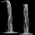 Garden Ornament With Artistic Flowing Water Streams On Black Background