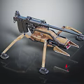 Mechanical Spider Inspired Machine Gun Structure With Metal Legs And Details 3d model