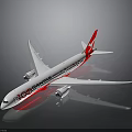 Qantas Aerospace Airplane Model With White Fuselage Red Tail Fin And Wings