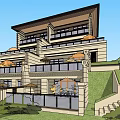 Modern Duplex Villa Exterior Featuring Balconies Large Windows And Landscaped Greenery