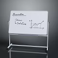 Wooden Stone Whiteboard Stand For Brainstorm Ideas And Solution Charts 3d model