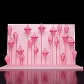 Pink Decorative Lantern Shaped Ornaments Arranged On Wall For Interior Decoration