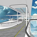 Modern Garden Landscape Design With Curved Walkway Glass Roof And Water Pool