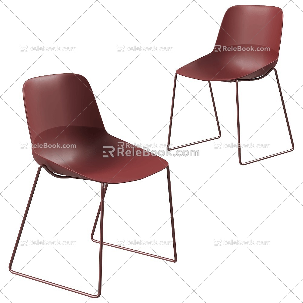 Modern Hugh Red Single Chair 3d model