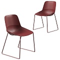 Modern Hugh Red Single Chair 3d model