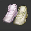White High Top Athletic Shoes with Silver Glitter Accents Modern Design Lace Up Closure