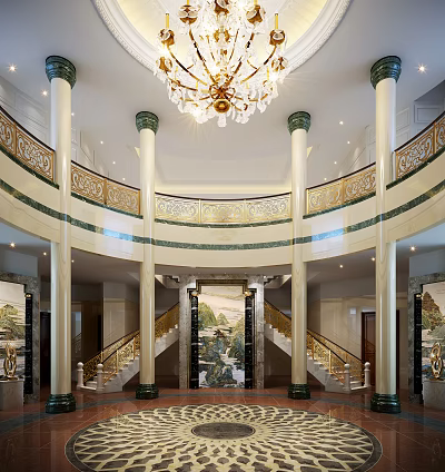 Jane Ou Hall Villa Hall Atrium 3d model