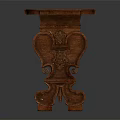 Wooden Carved Small Table With Intricate Antique Style Decorative Design