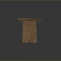 Wooden Workbench With Slanted Stone Top And Sturdy Wooden Frame Structure Design