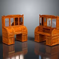 Two Classic Wooden Dressers With Mirrors And Drawers For Bedroom Decor