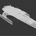 Futuristic Cosmic Aerospace Craft With Streamlined White Design And Black Technical Components 3d model