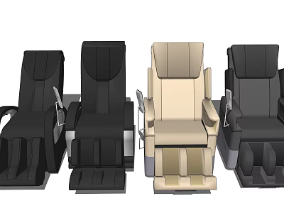 Different Styles Of Black And Beige Massage Chairs With Ergonomic Design 3d model