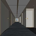 Modern Elevator Corridor Interior With Lighting And Carpet 3d model