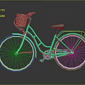 Turquoise Classic Bicycle With Red Polka Dot Basket And White Wheels