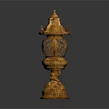 Golden Traditional Ornament Decoration Set With Intricate Carved Patterns And Multi Layered Hollow Design