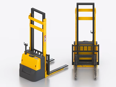 Industrial Equipment Yellow Forklift Heavy Duty Machinery For Warehouse Material Handling 3d model