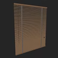 Brown Wooden Window Blinds With Adjustable Slats For Home Interior Decoration