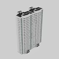 Modern High Rise Apartment Building Exterior With Multiple Windows And Balconies