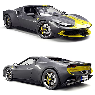 Modern sports car Ferrari sports car 3d model