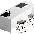 Modern Nakajima Dining Table and Chair Combination 3d model