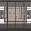 Modern Frosted Glass Doors With Black Frame In Interior Design