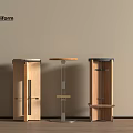 Poliform Modern Bar Stools With Wooden Structure And Metal Frame Design 3d model