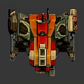 Detailed Mechanical Robot Character With Weapon Colorful Armor And Futuristic Design