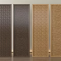 Wooden Decorative Screens Featuring Various Carved Patterns For Home Decor 3d model