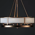 Modern Chandeliers With Metal Frame White Lampshades Round And Square Shapes
