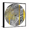Modern abstract painting gold and silver study abstract color block decorative painting 3d model