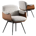 Sleek Modern Dining Chair With Upholstered Seat Leather Armrests And Metal Legs