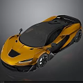 Orange Sports Car With Sleek Design Black Roof And Aerodynamic Body