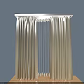 Elegant Light Colored Floor Length Curtain With Sheer Layer And Textured Fabric