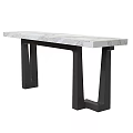 Modern Console Table With White Marble Top And Black Metal Legs 3d model