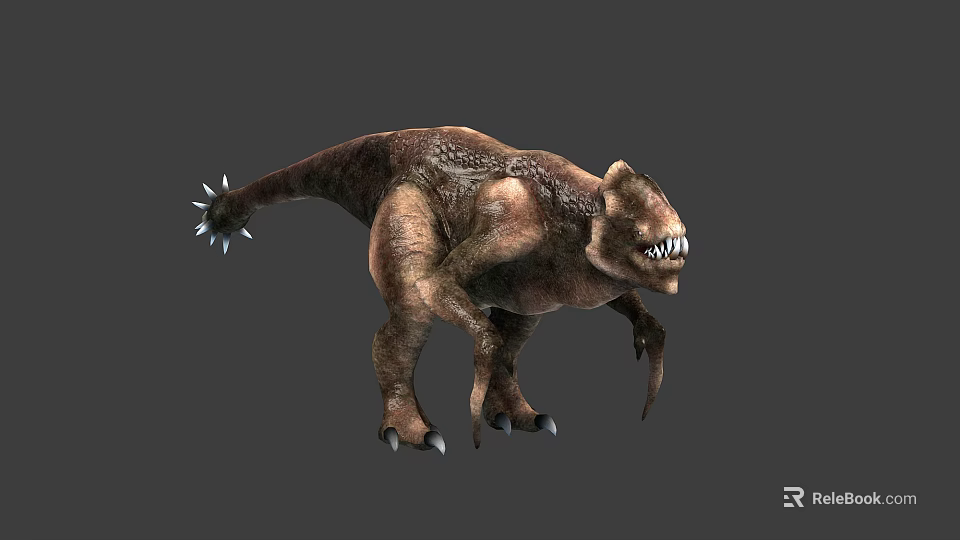 Fierce Dinosaur Character With Sharp Teeth Spiked Tail Powerful Claws And Rough Skin 3d model 