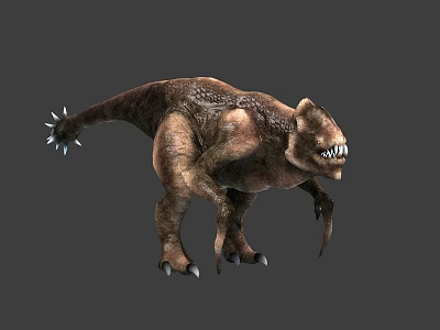 Fierce Dinosaur Character With Sharp Teeth Spiked Tail Powerful Claws And Rough Skin 3d model